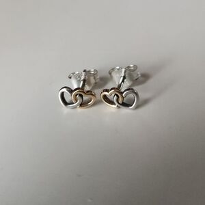 Pandora Two-Tone Heart Earrings